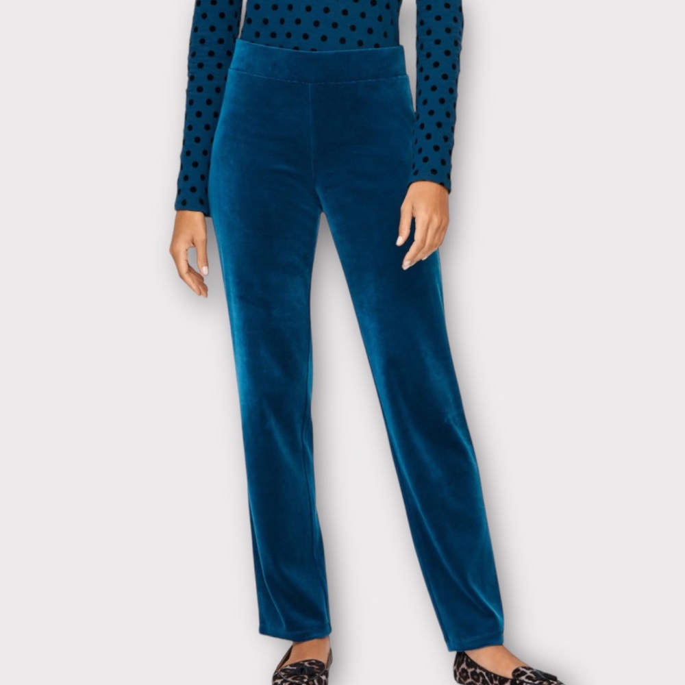 Talbots Women’s Luxe Pants XS Velour Velvet Straight Leg Y2K 1990s NWT